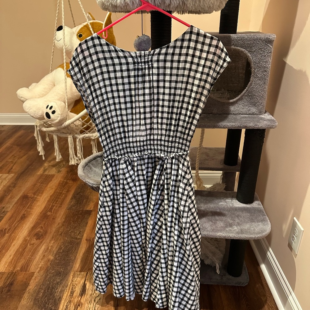Classic Black and White Checkered Dress